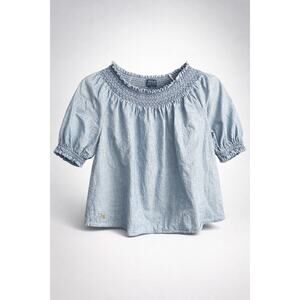 #5 Polo Ralph Lauren Girl’s Smocked Chambray Top Light Blue Size 8 girls